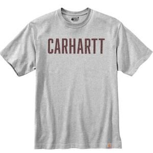 Carhartt‎ Men's Loose Fit Heavyweight Graphic T-Shirt Block Logo Gray - Size M